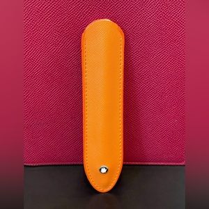 Montblanc leather Pen Case Sleeve pouch , Pen bag Mont Blanc orange